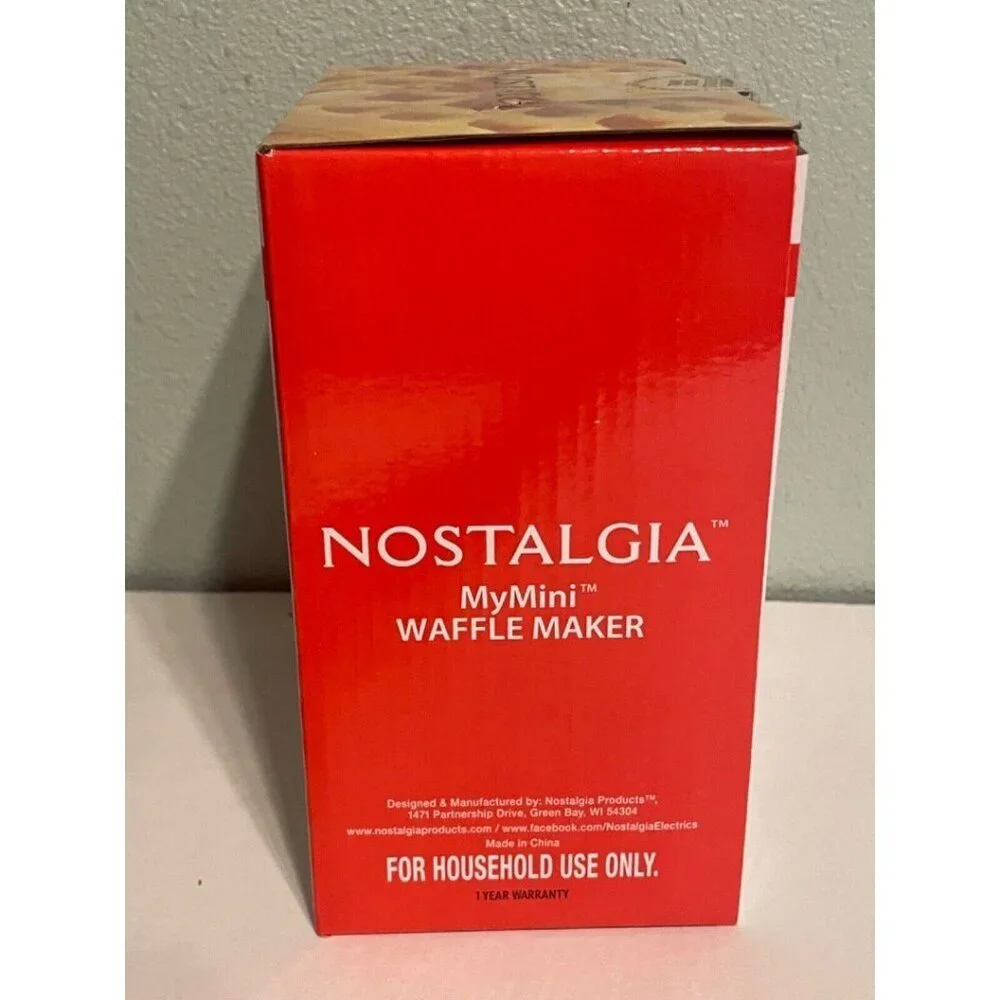 Nostalgia My Mini Personal Multi Purpose Waffle Maker 5" Electric Red New x2 - Picture 5 of 7